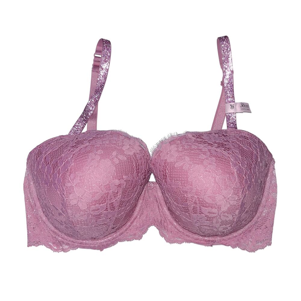 Victoria's Secret Twinkle Strap Lace Classic-Coverage Demi Bra Dusk Mauve 36DDD
